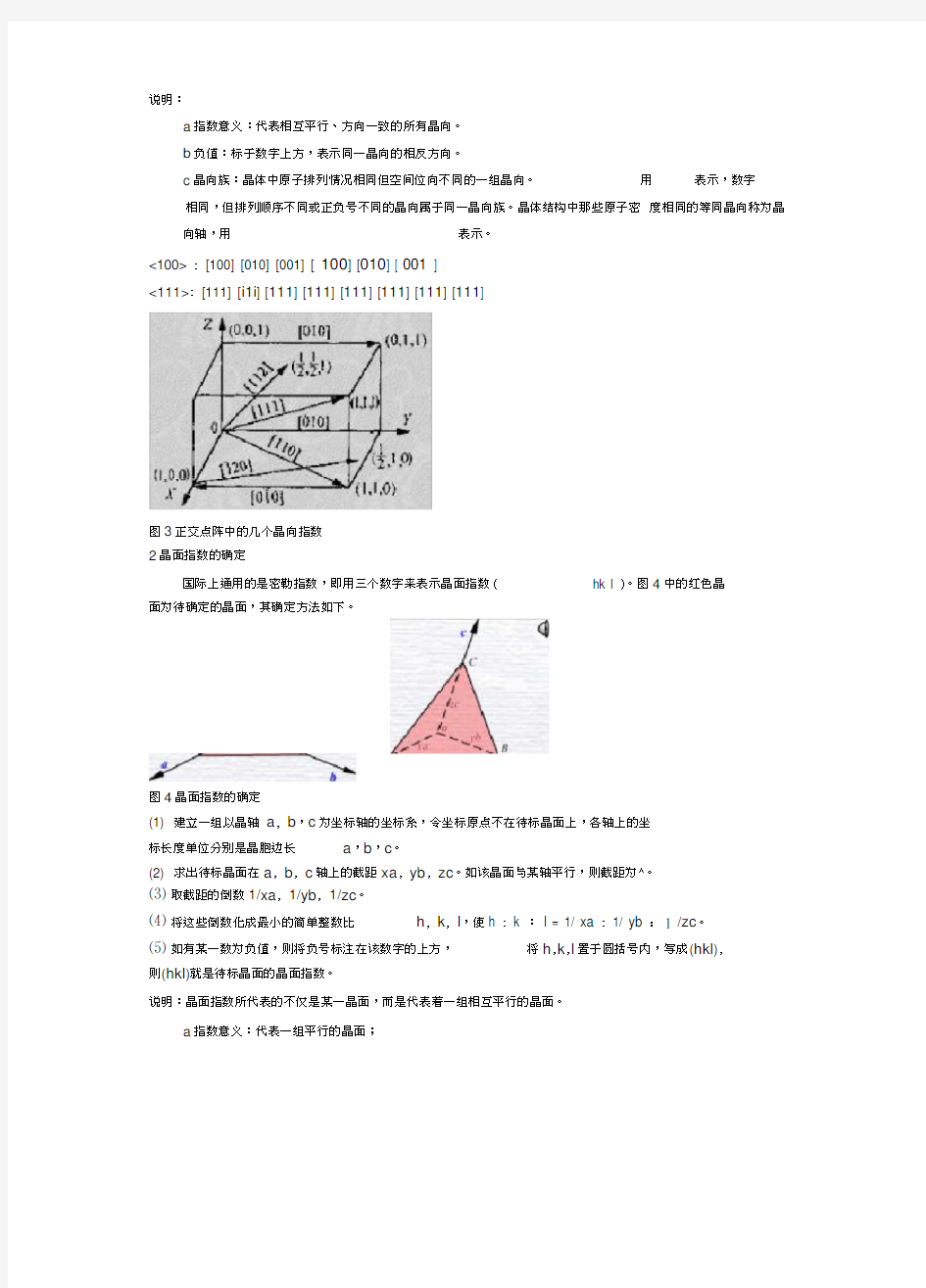 晶向指数与晶面指数