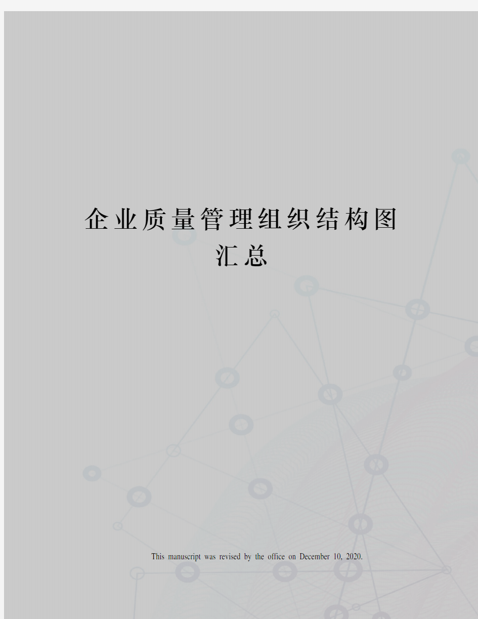 企业质量管理组织结构图汇总