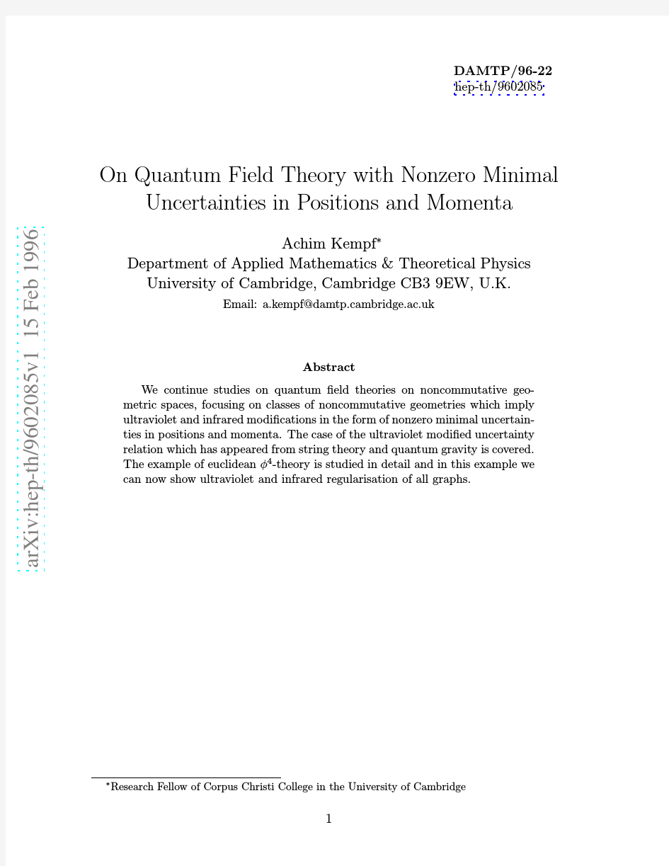 On Quantum Field Theory with Nonzero Minimal Uncertainties in Positions and Momenta