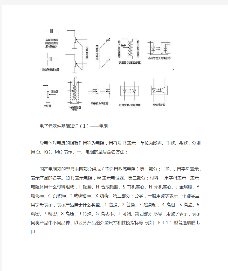 各元器件符号及作用