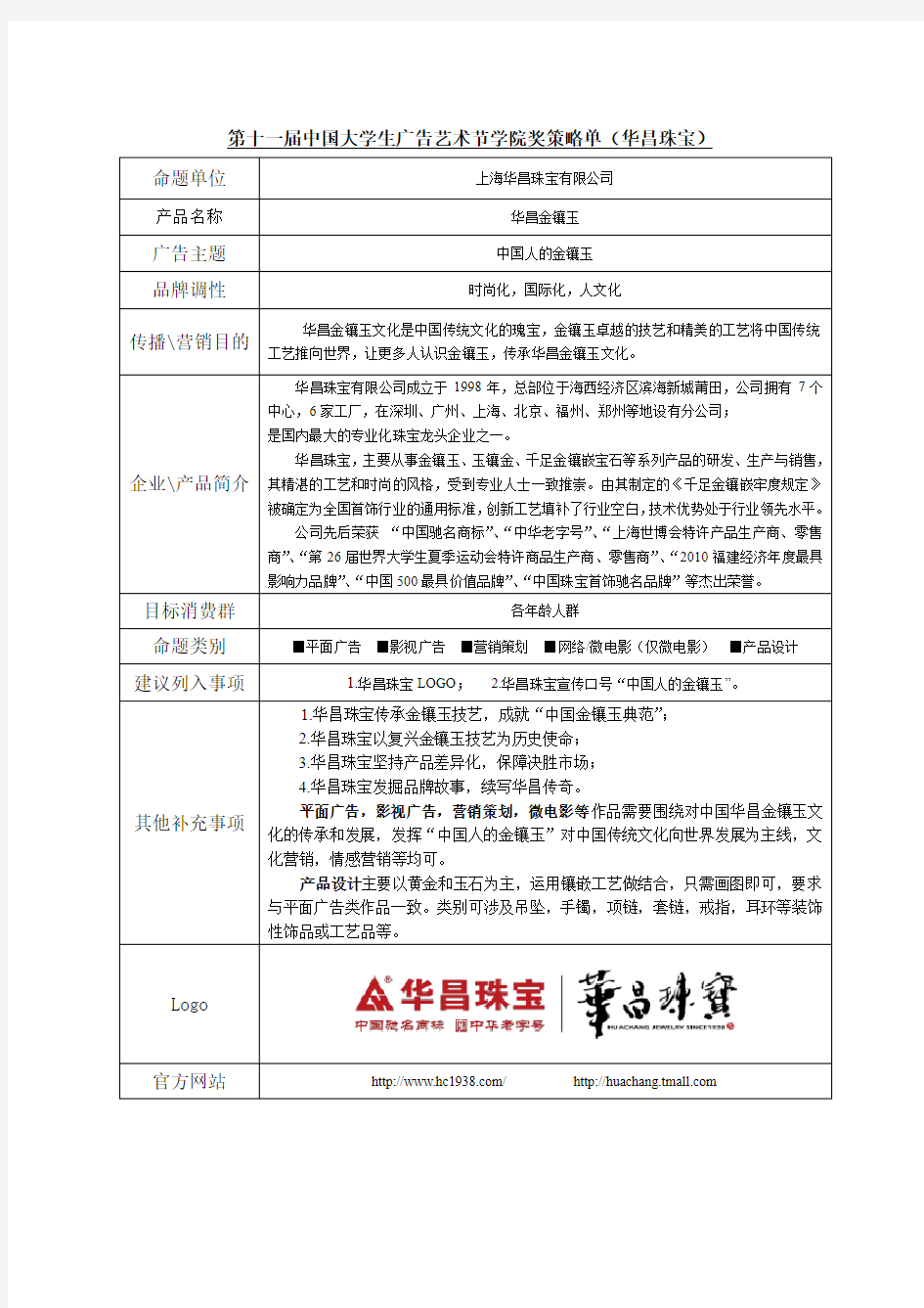 第11届大学生广告艺术节学院奖策略单