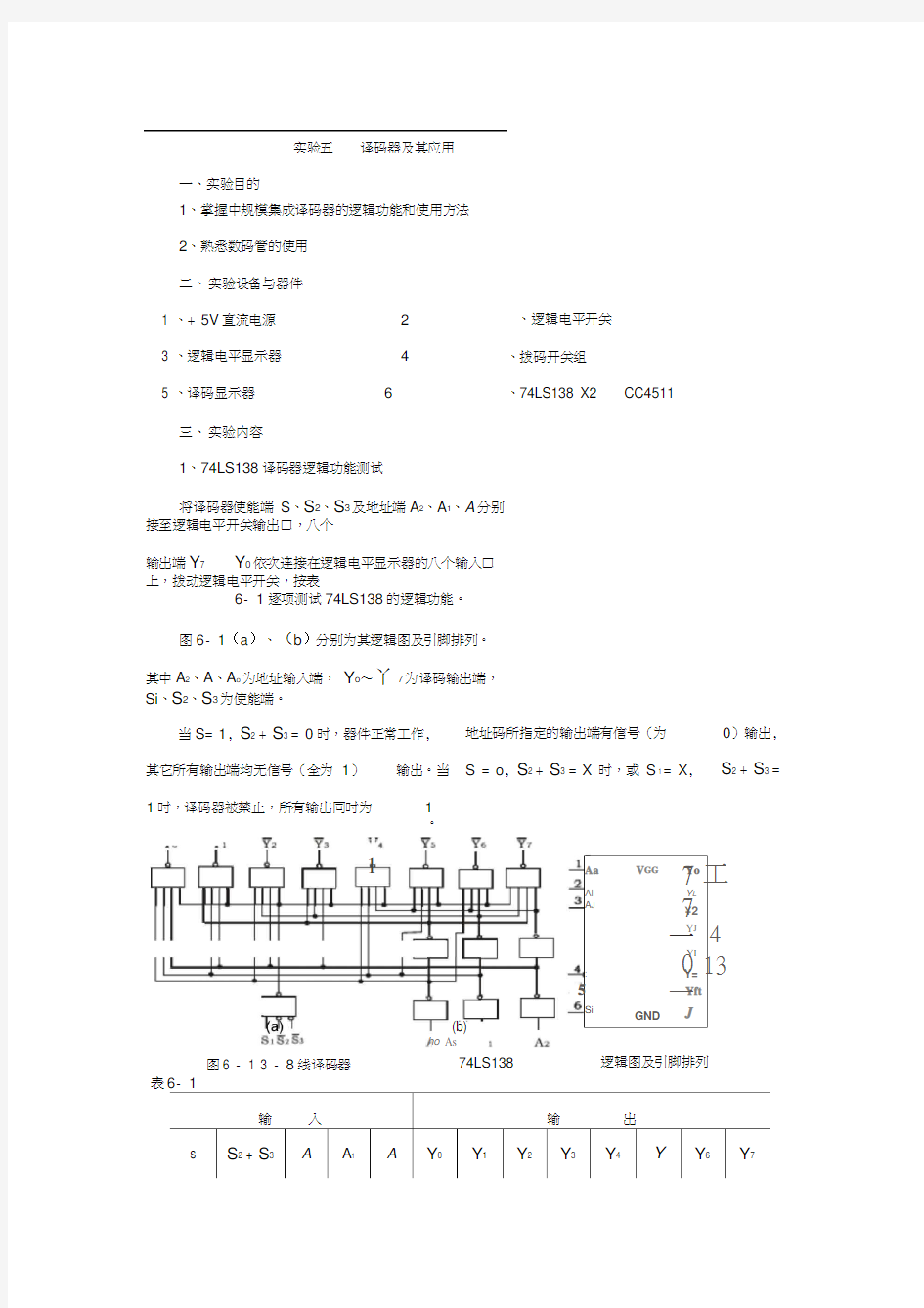 实验4译码器及其应用