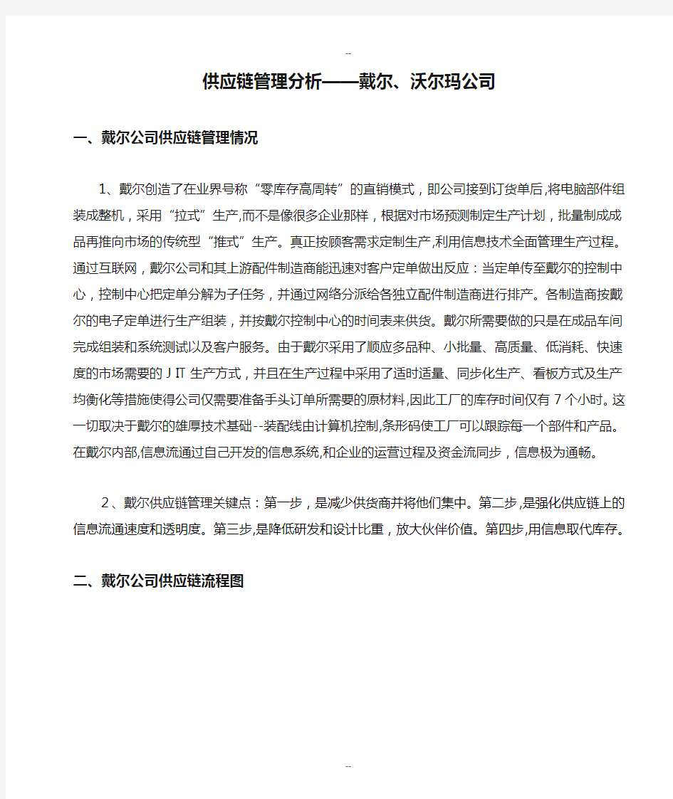 供应链管理分析——戴尔、沃尔玛公司