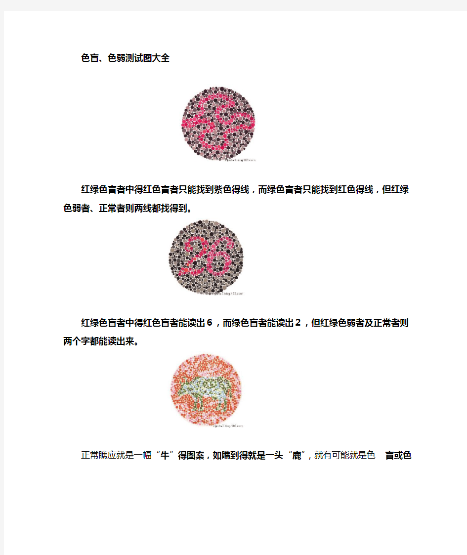 色盲色弱测试图大全