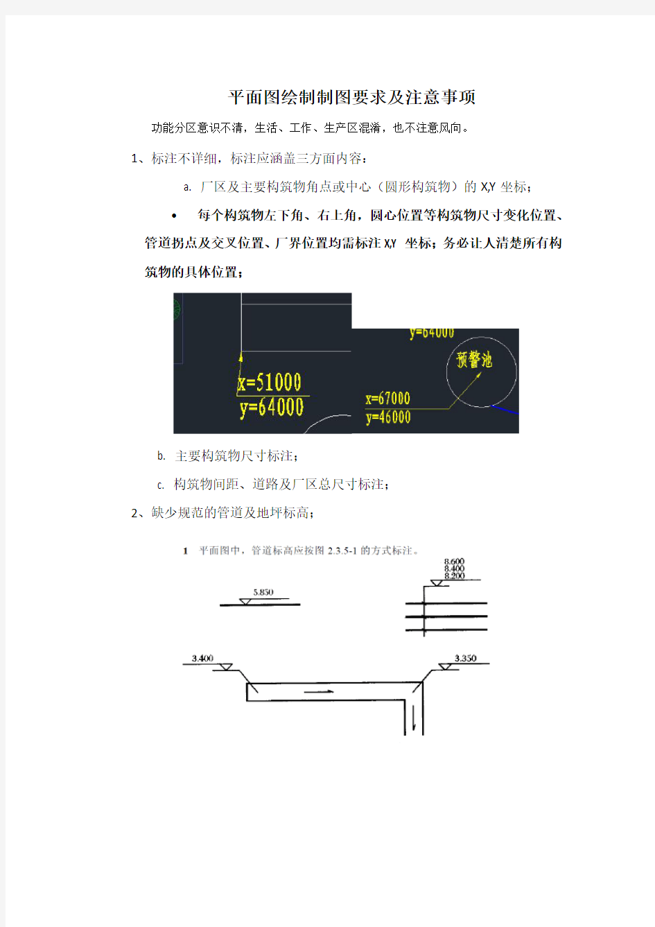 平面图绘制制图要求及注意事项