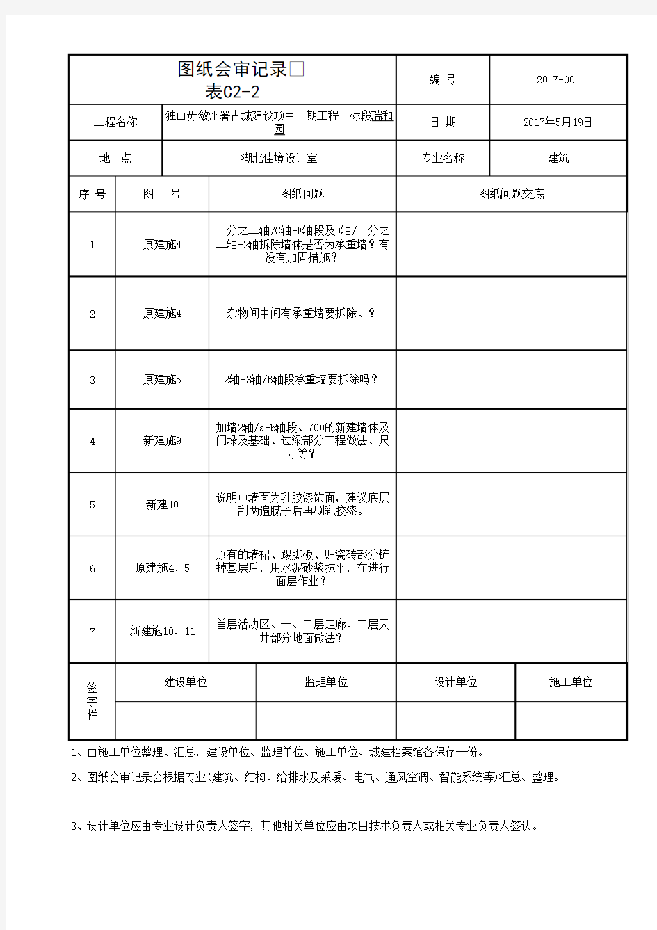 瑞和园图纸会审记录