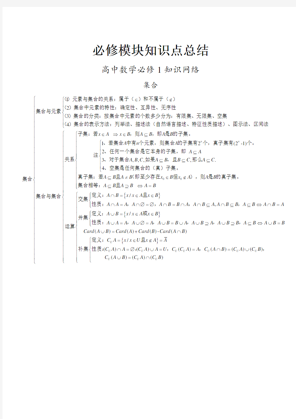 高考理科数学知识点总结