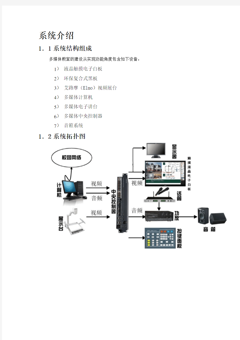 多媒体教室整体解决方案