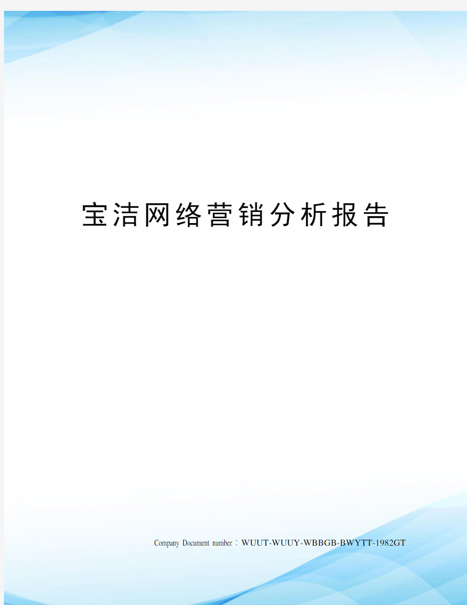 宝洁网络营销分析报告