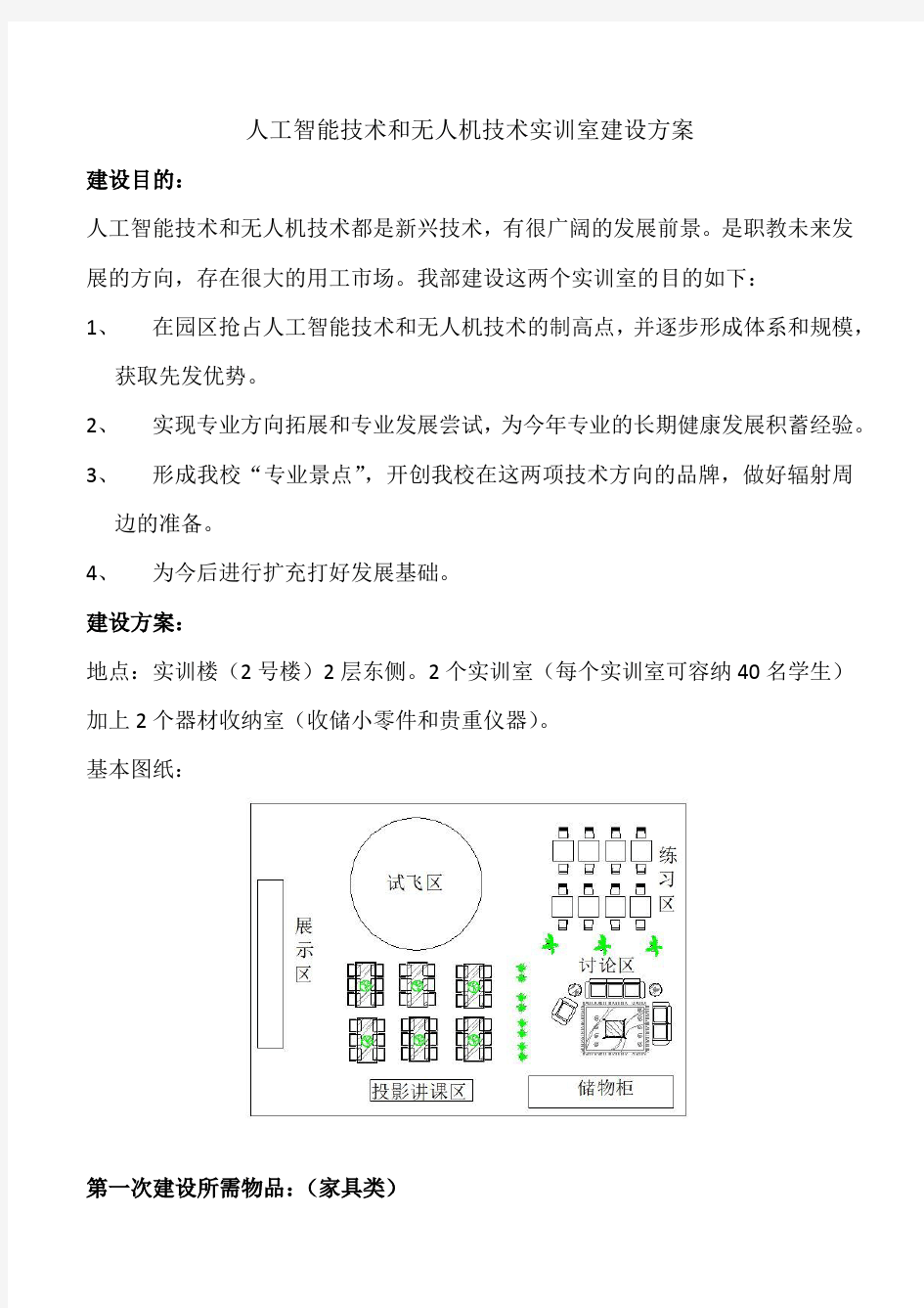 人工智能技术和无人机技术实训室建设方案