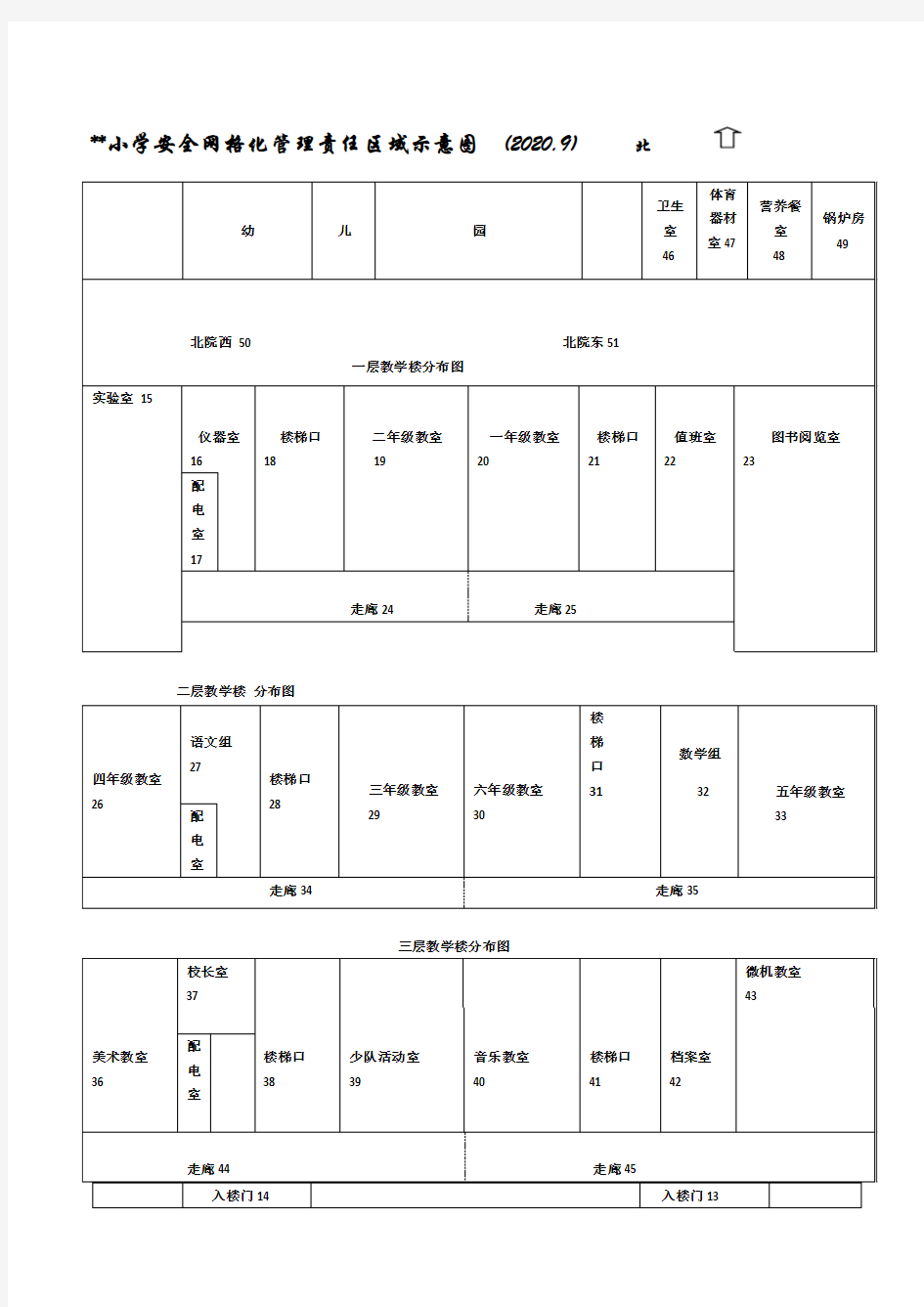 学校单位安全网格化管理责任区域示意图