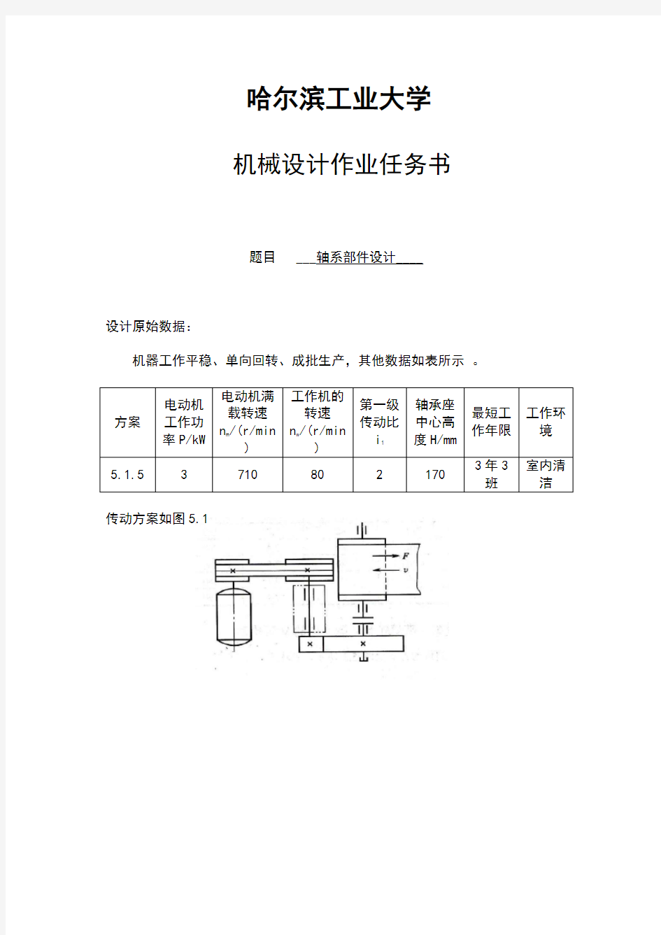 哈工大机械设计大作业轴系