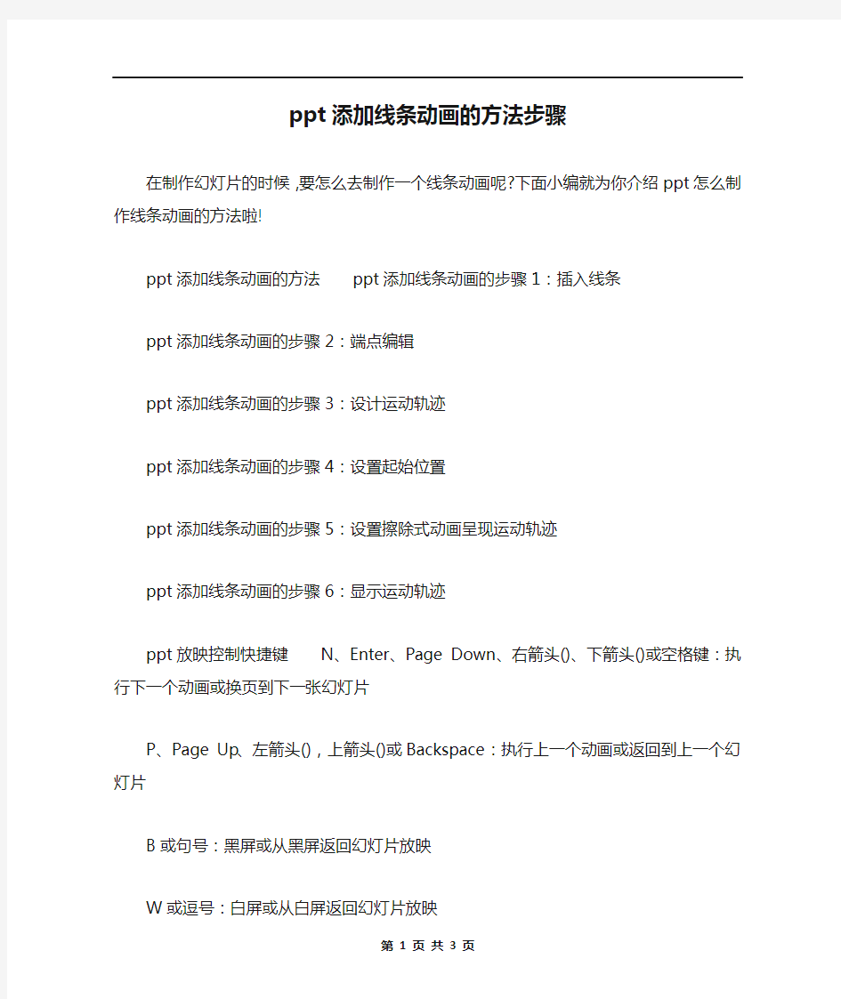 ppt添加线条动画的方法步骤