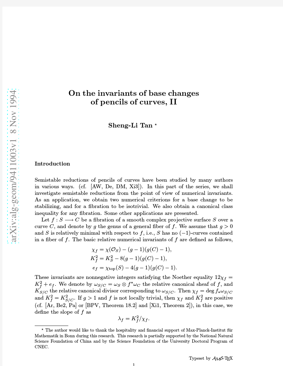 On the invariants of base changes of pencils of curves, II