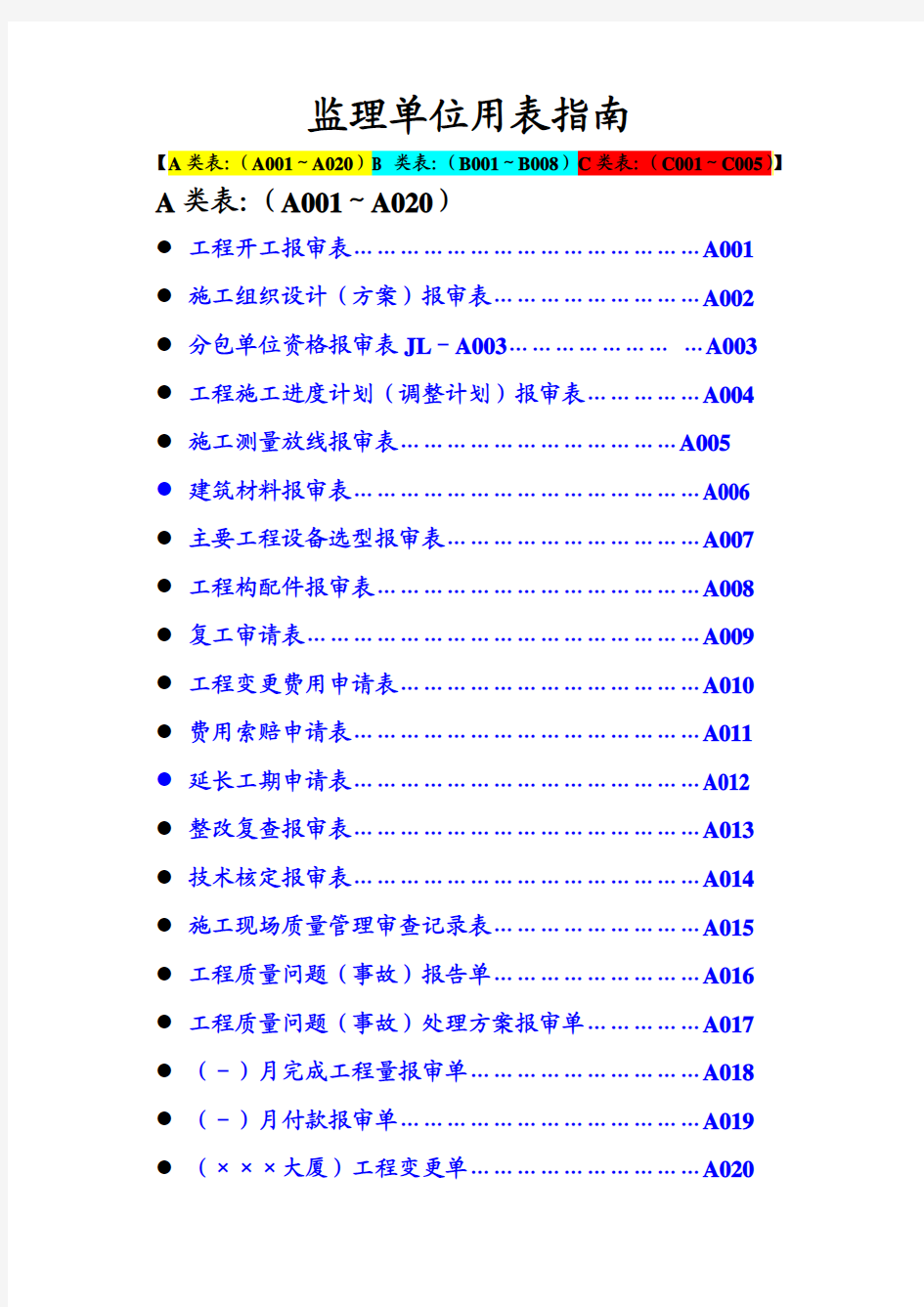 建龙----建设监理用表(全套改)