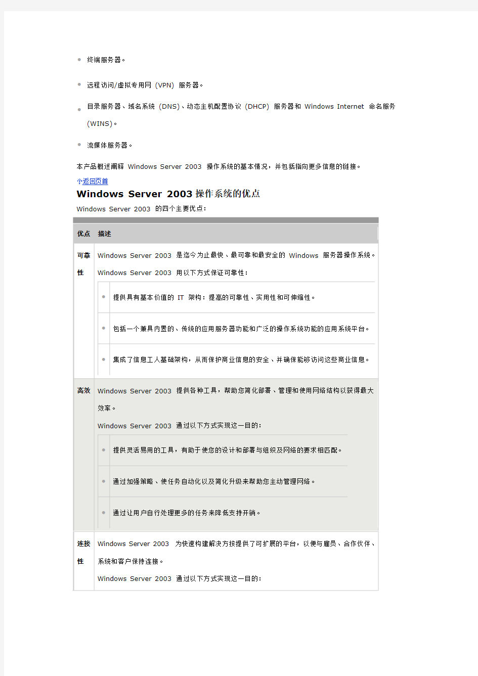 Windows Server 2003 操作系统介绍