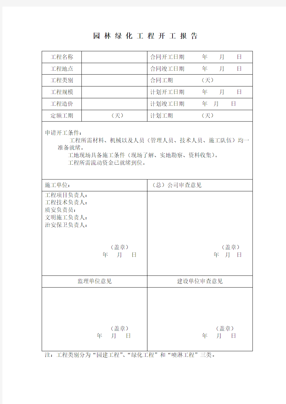 园林绿化资料表格(最新完整版)