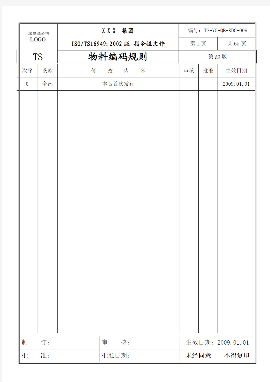 物料编码规则