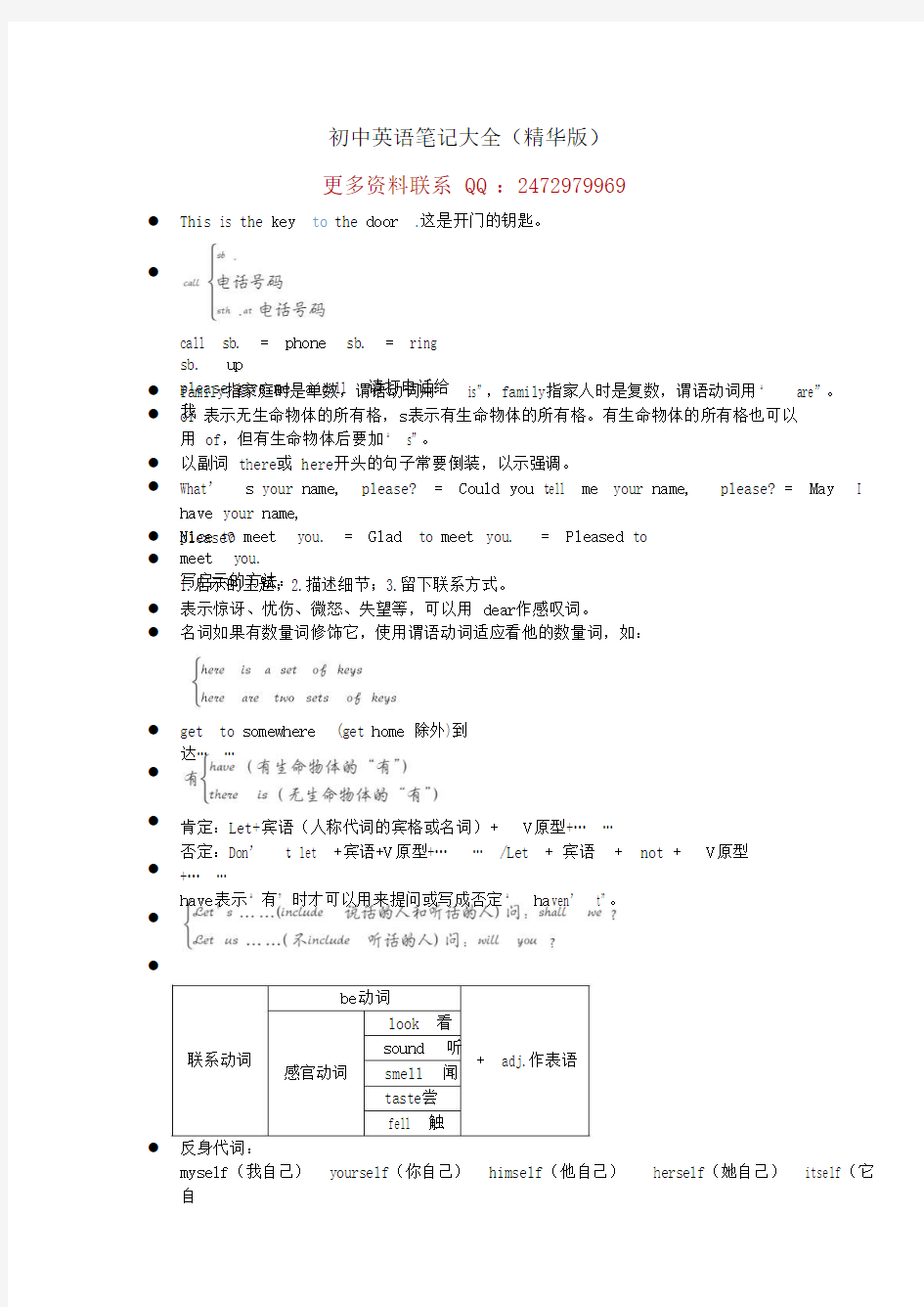 初中英语笔记大全