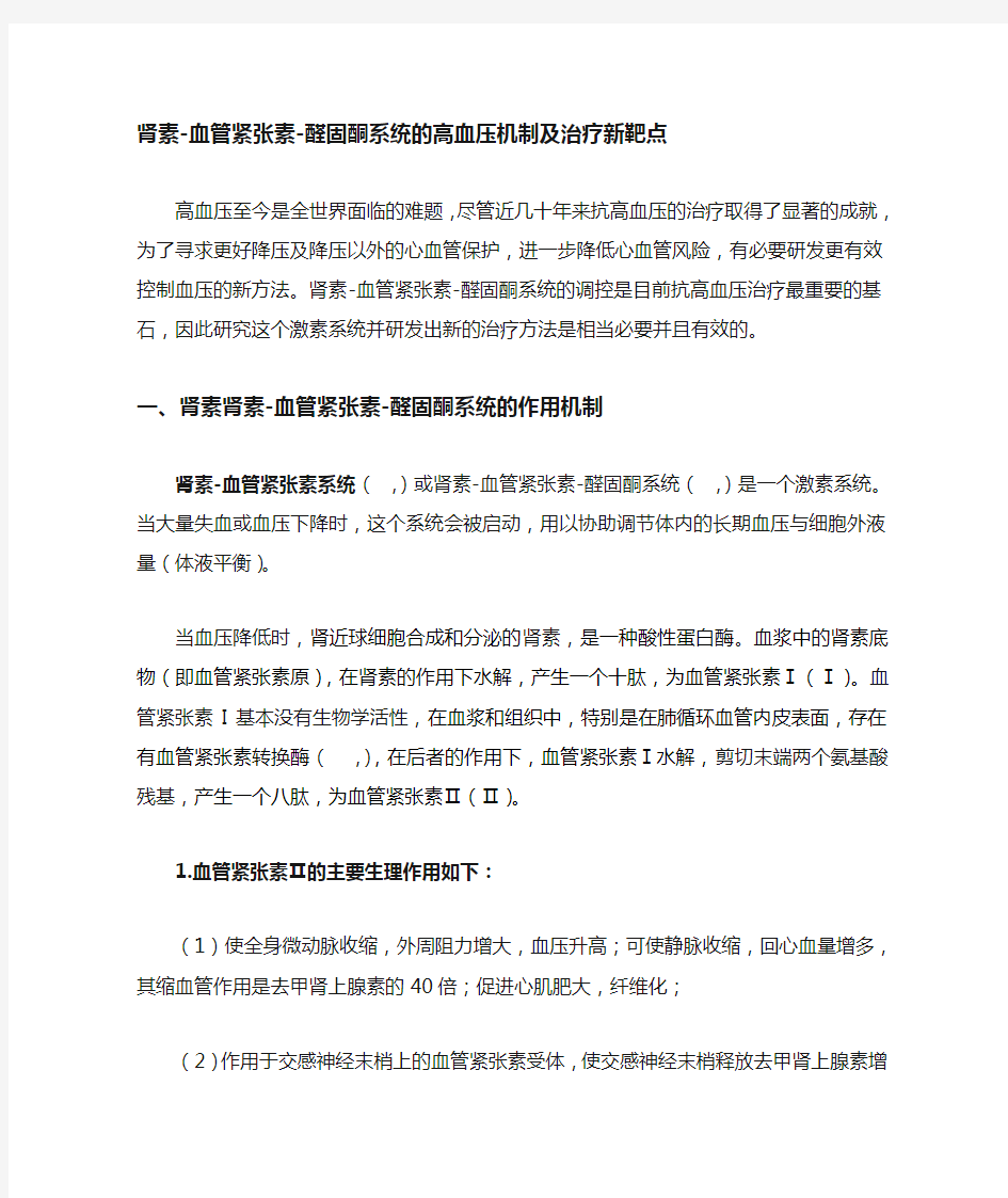 肾素血管紧张素系统与高血压