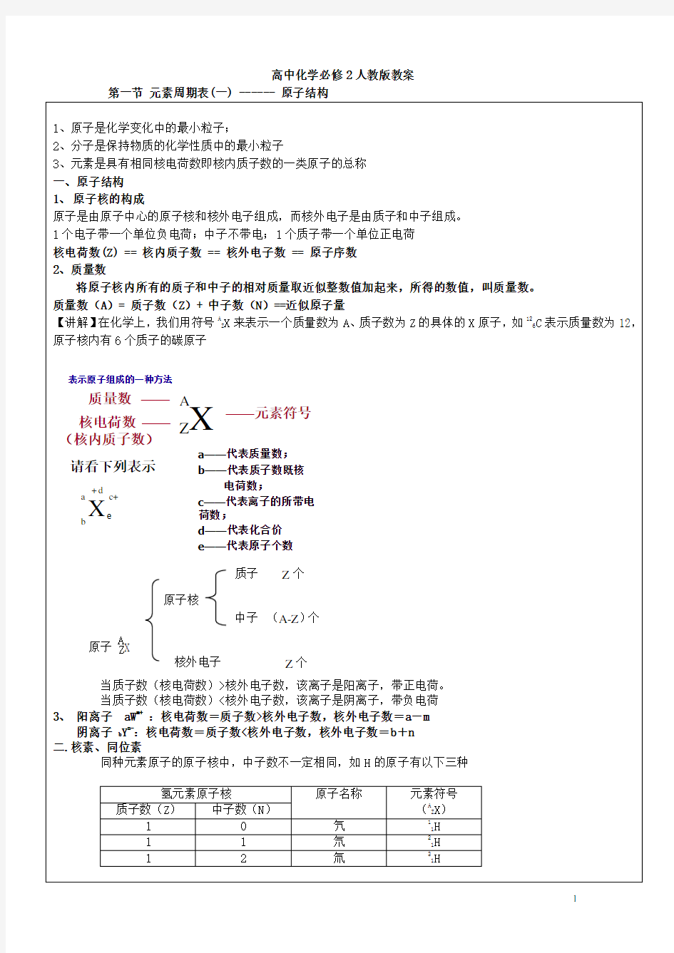 (完整word版)人教版_高中化学必修二教案(整理版)(2)