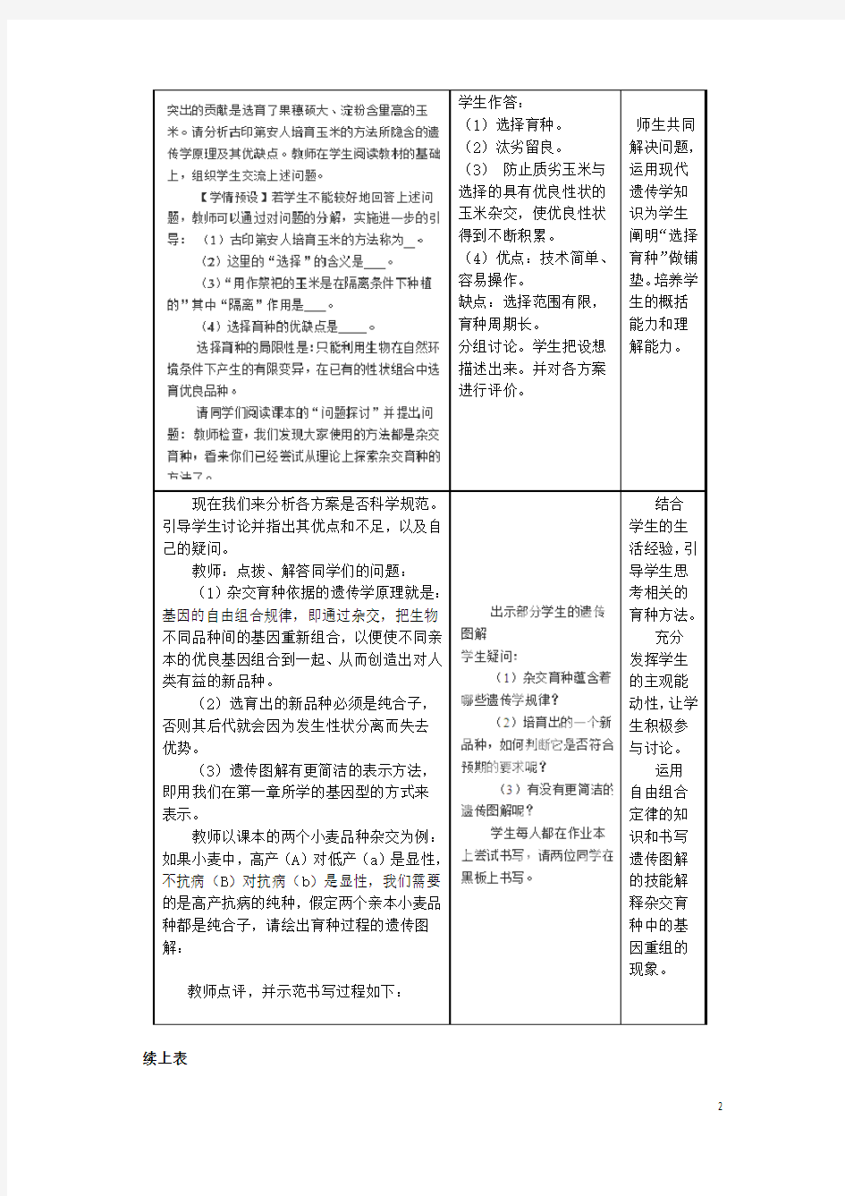 南郑2017年高中生物第六章从杂交育种到基因工程6.1杂交育种与诱变育种A教案新人教版必修2