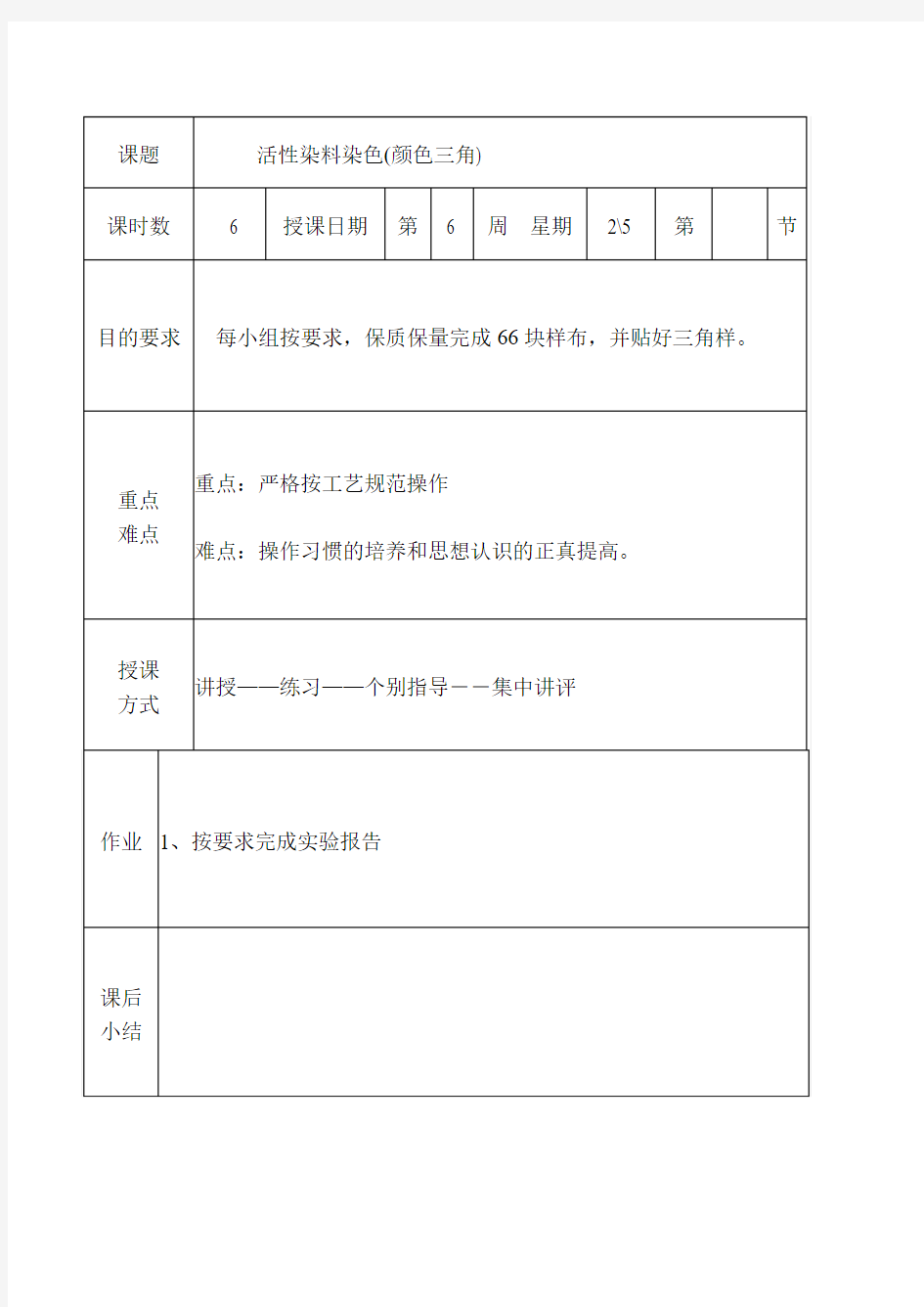 活性染料染色(颜色三角)