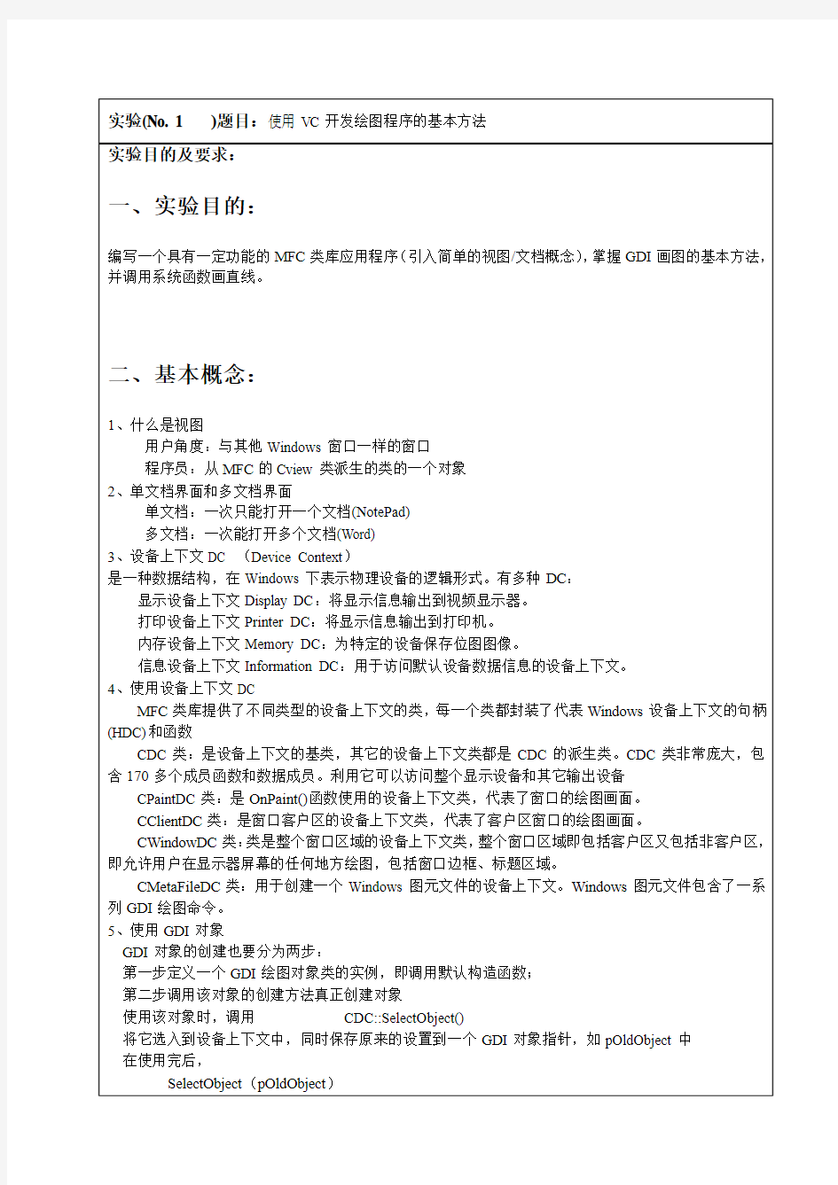 计算机图形学  使用VC开发绘图程序的基本方法