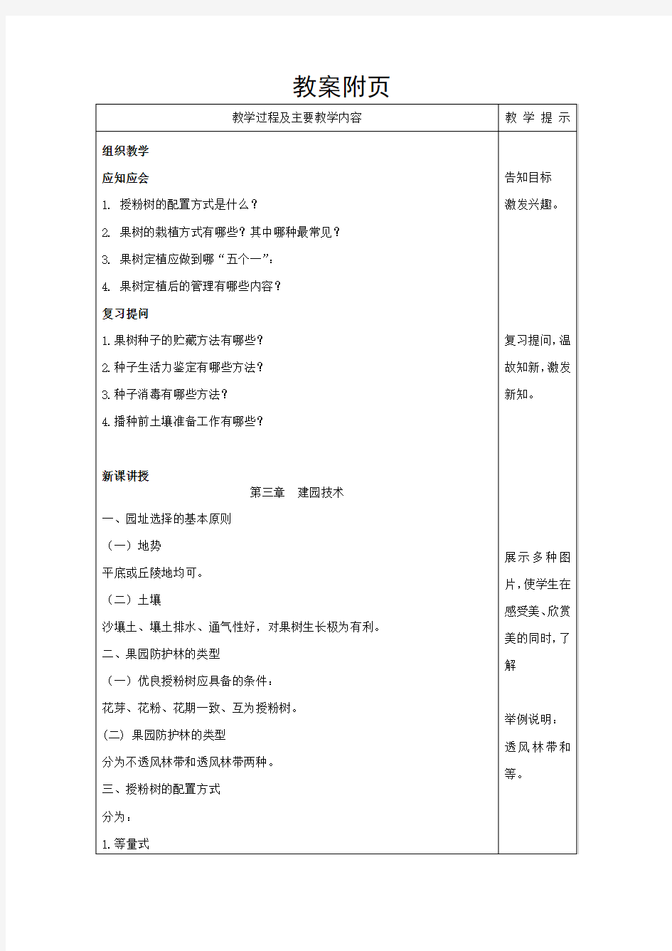 3果树建园技术教案