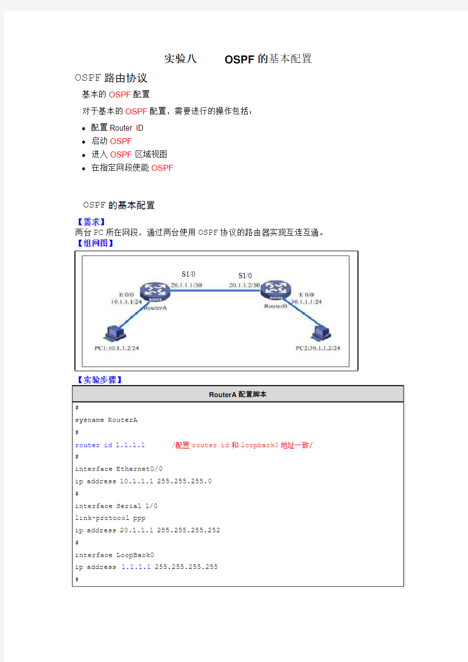 OSPF的基本配置