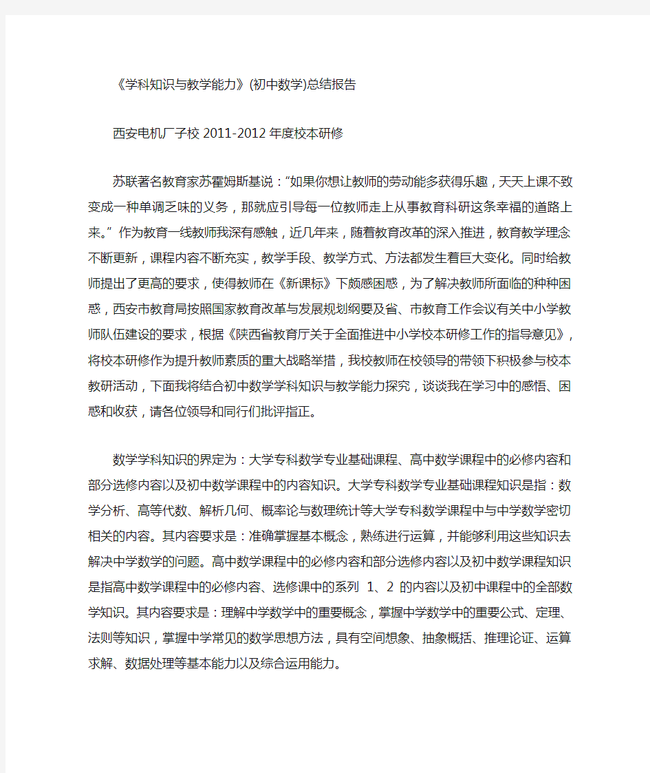 学科知识与教学能力