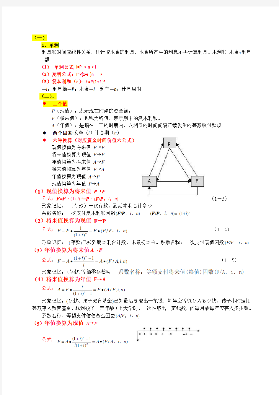 中级经济师(建筑经济)计算公式与例题