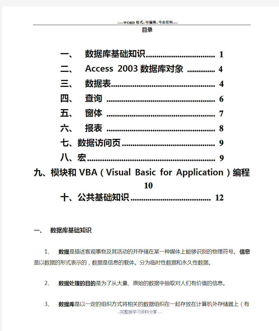 数据库基础知识讲解