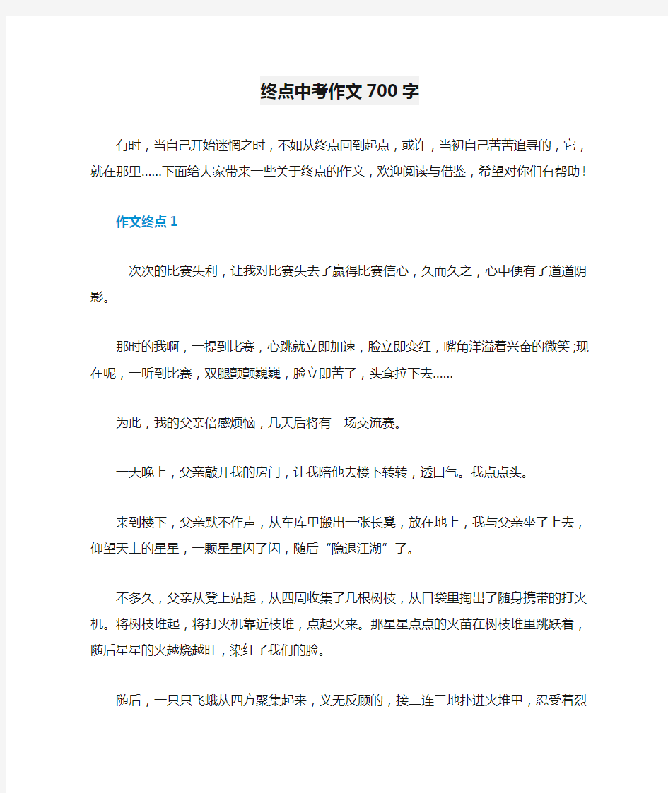 终点中考作文700字