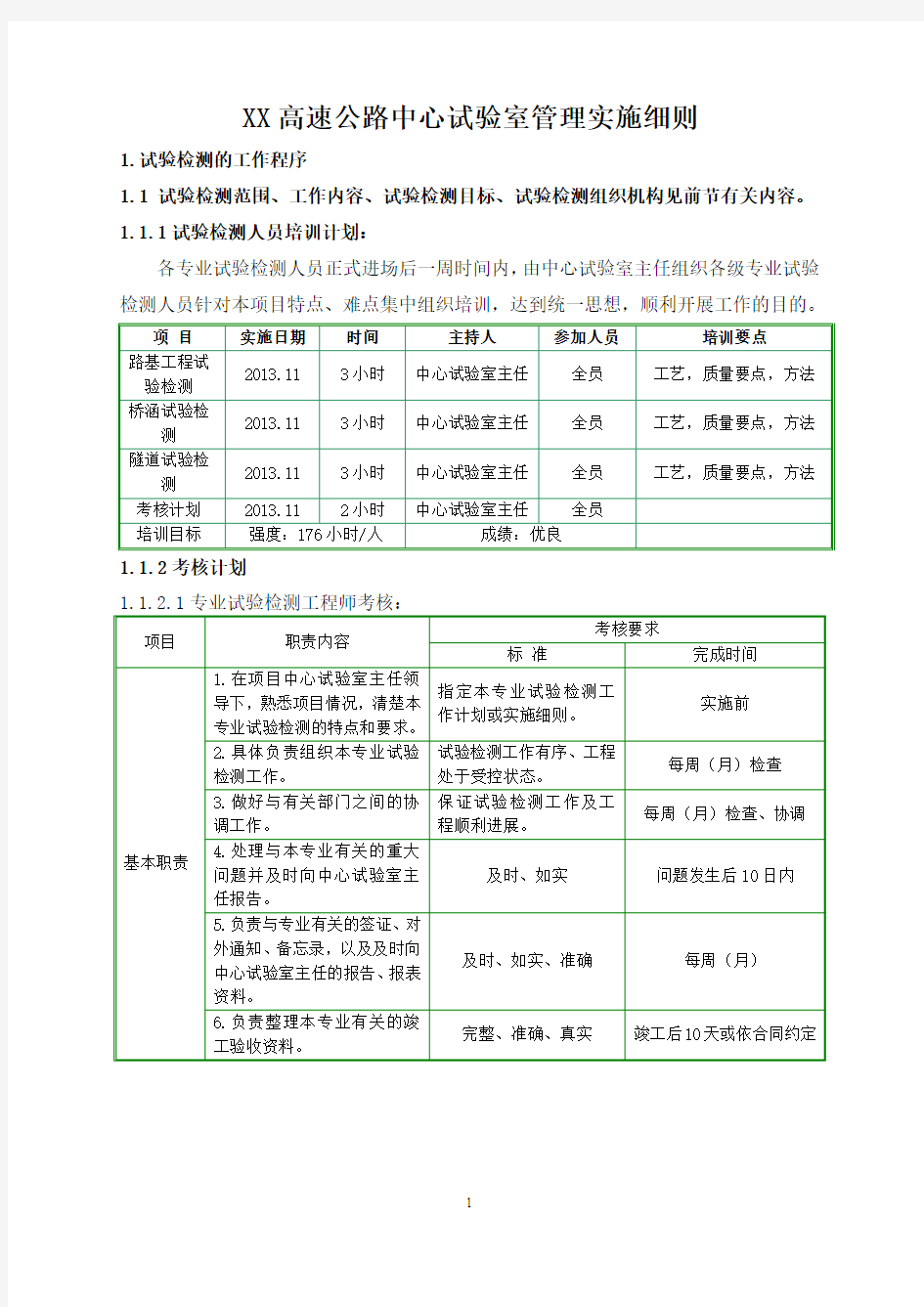 高速公路中心试验室管理制度细则