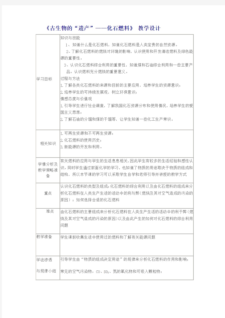 古生物“遗产”-化石燃料