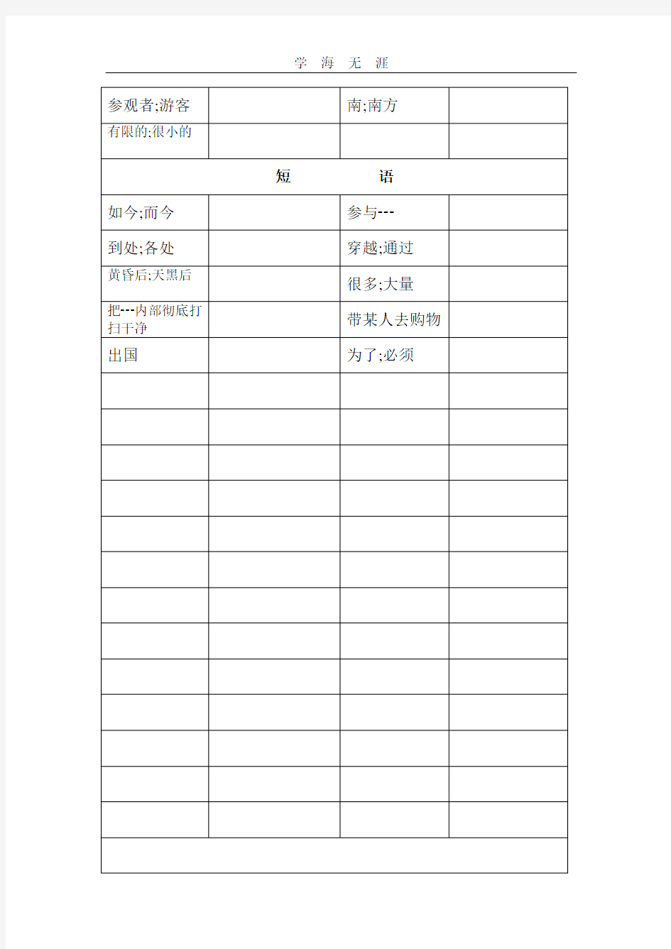 (2020年整理)广州版英语七年级下册单词和短语.doc