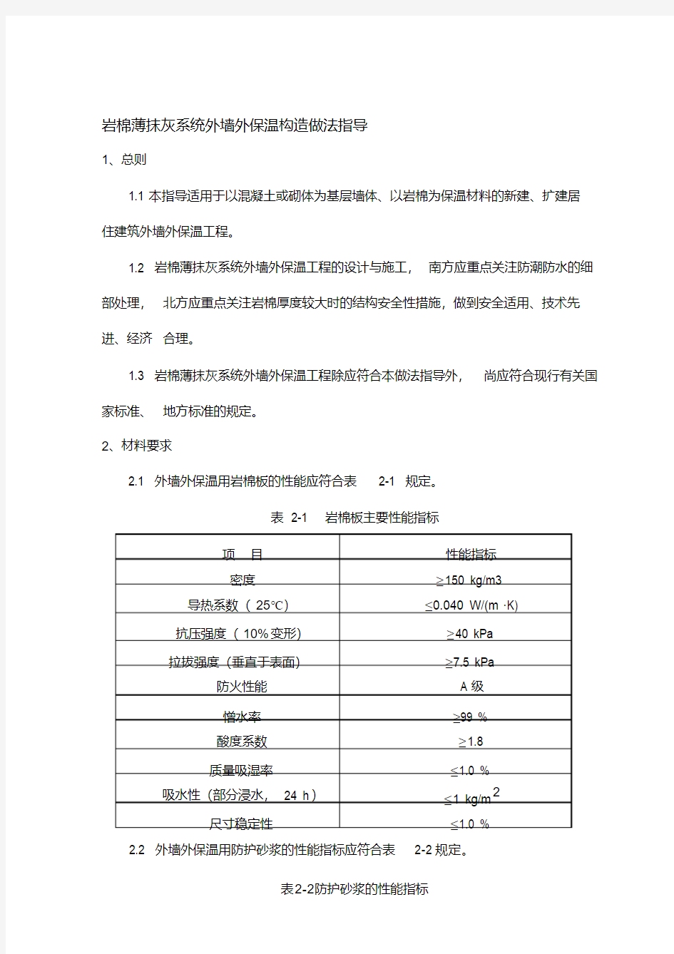 岩棉薄抹灰系统外墙外保温施工工艺标准