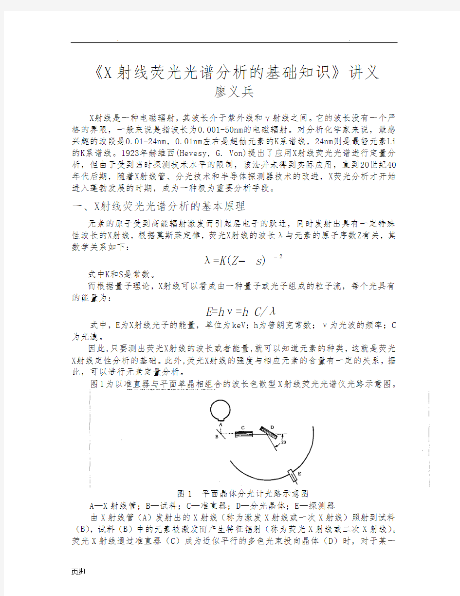 X射线荧光光谱分析的基础知识