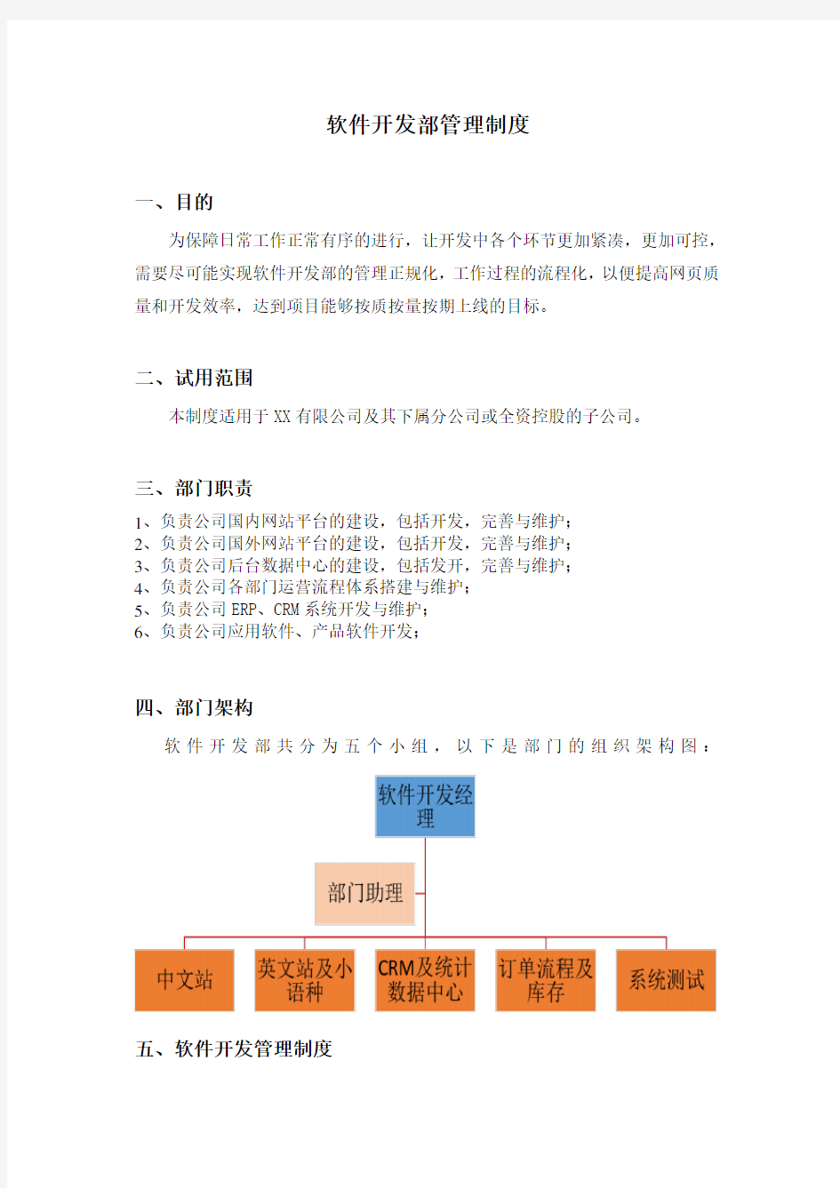 软件开发管理制度