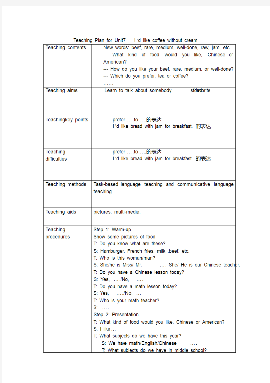 英语听说课教案