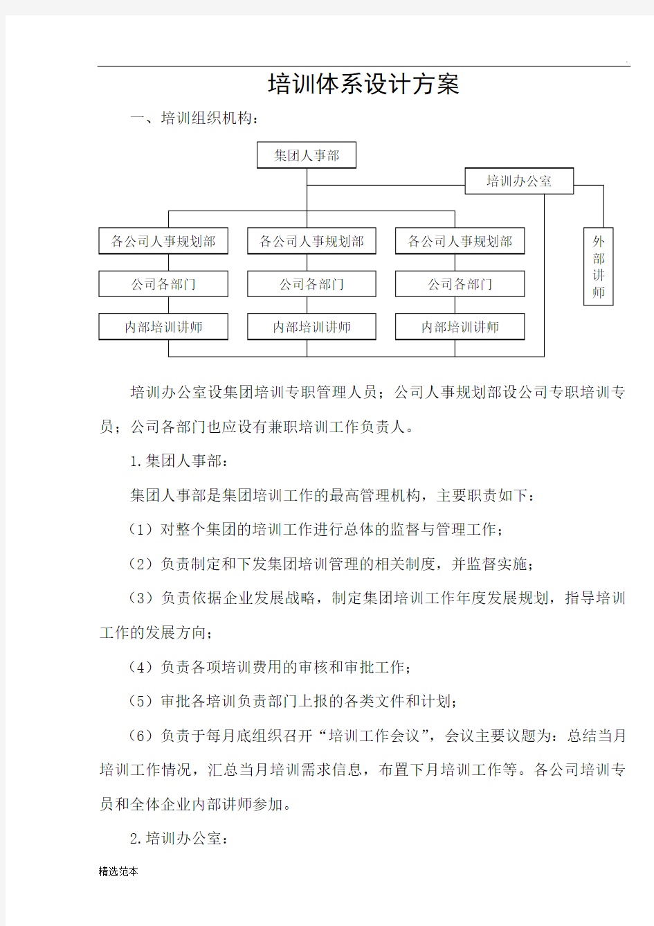 企业培训体系设计方案