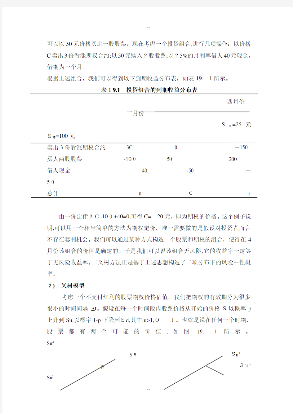 欧式看涨期权二叉树定价