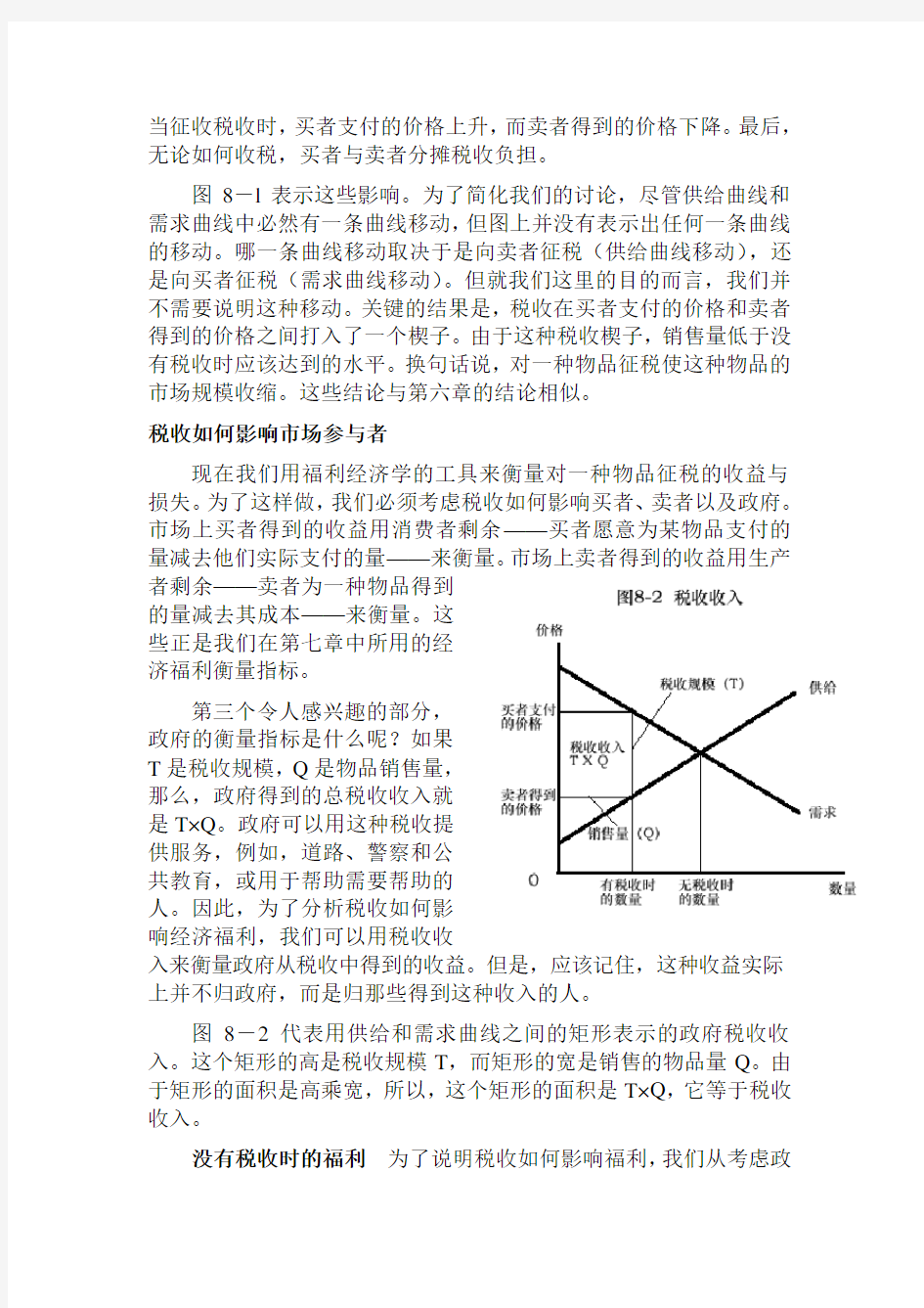 应用：税收的代价