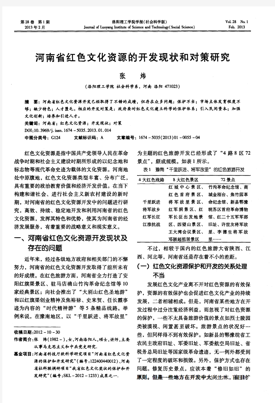 河南省红色文化资源的开发现状和对策研究