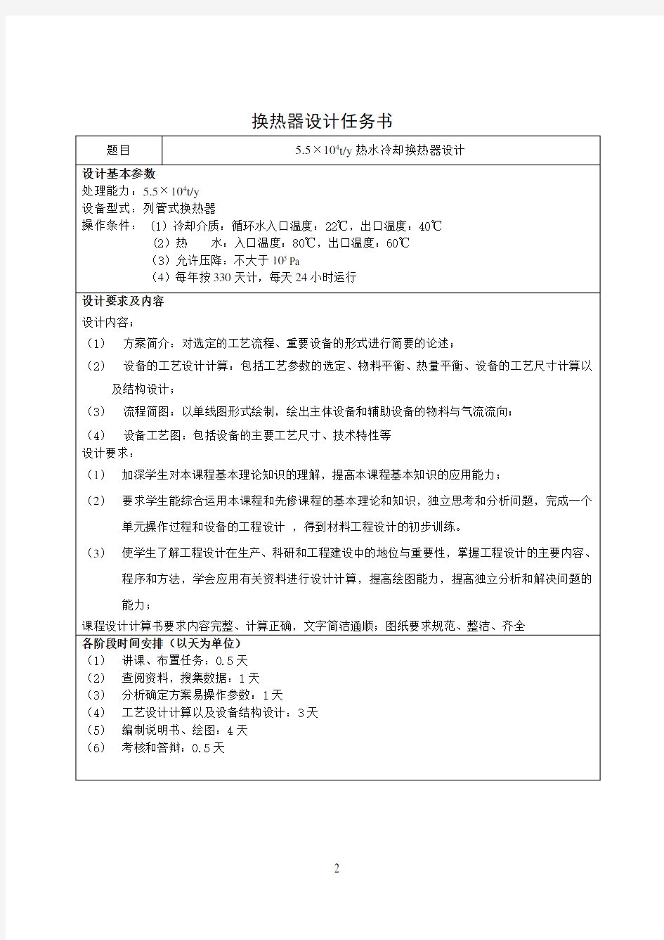 列管式换热器课程设计(含有CAD格式流程图和换热器图)