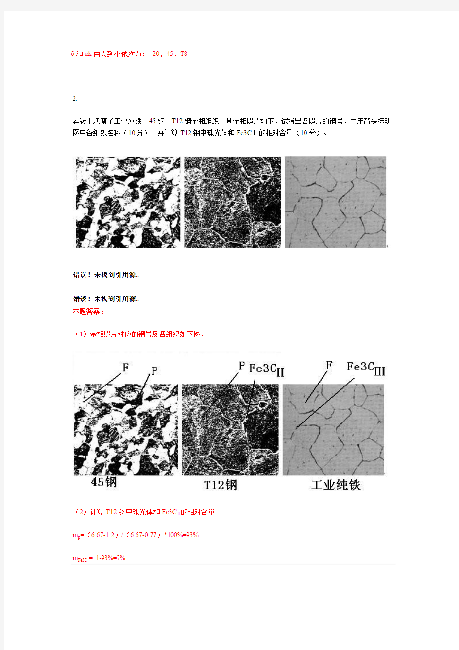 工程材料 实验及材料分析