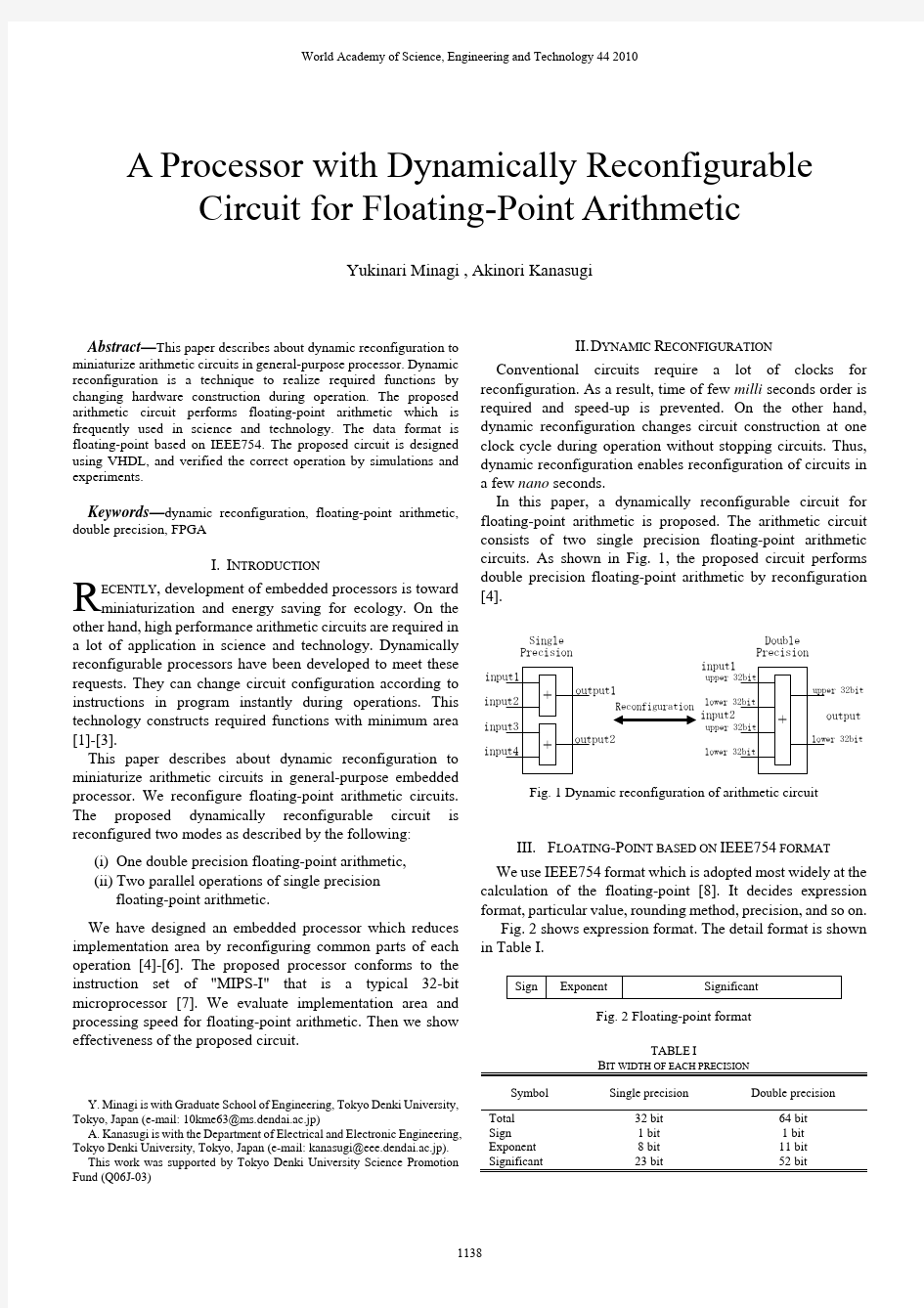 A Processor with Dynamically Reconfigurable Circuit forFloating-Point Arithmetic