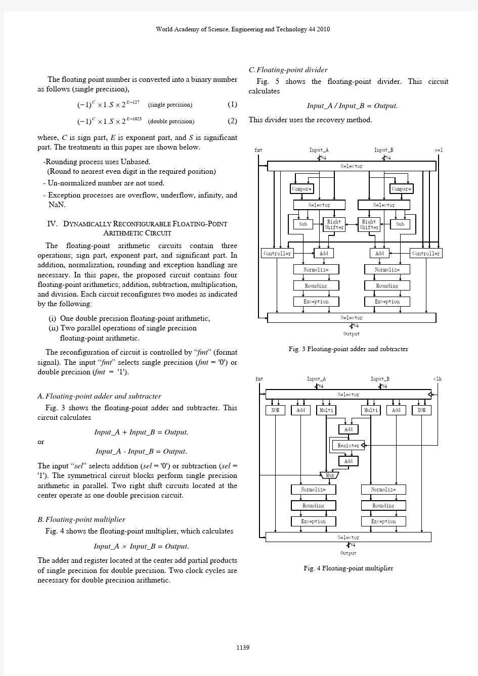 A Processor with Dynamically Reconfigurable Circuit forFloating-Point Arithmetic