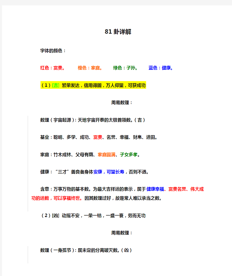 81卦详解 (分析版)